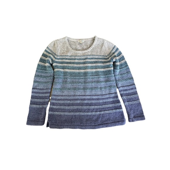 L.L. Bean Sweaters - L L Bean Sweater Womens Stripe VTG 90s Heavy Cotton Sweater Cabin Core Size S